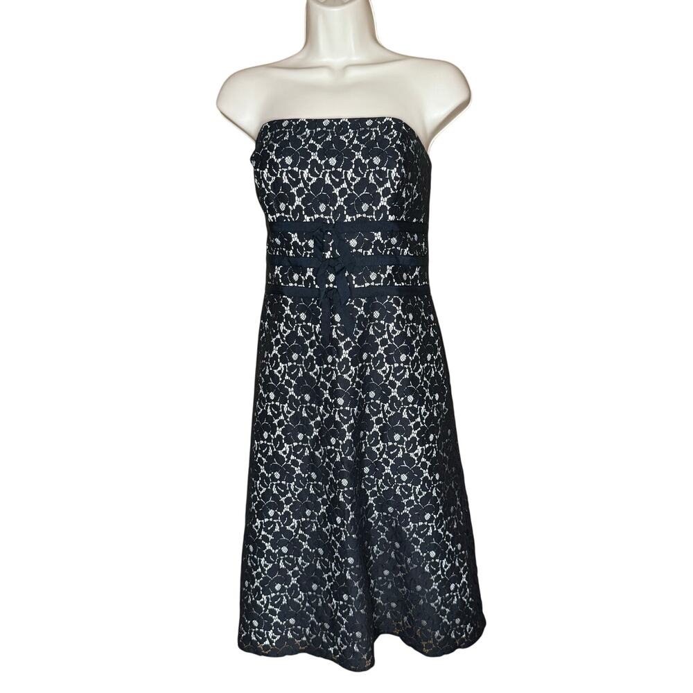 White House Black Market Lace Strapless Dress 10